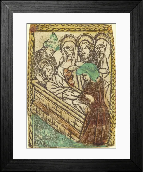 Framed Print : The Entombment, 1460 / 1480. Creator: Master of the Borders with the Four Fathers of the Church Framed Print : The Entombment, 1460 / 1480. Creator: Master of the Borders with the Four Fathers of the Church