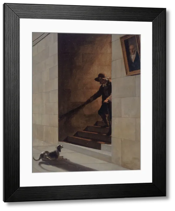 Framed Print : La Descente de l'escalier, c.1800. Creator: Louis Leopold Boilly Framed Print : La Descente de l'escalier, c.1800. Creator: Louis Leopold Boilly