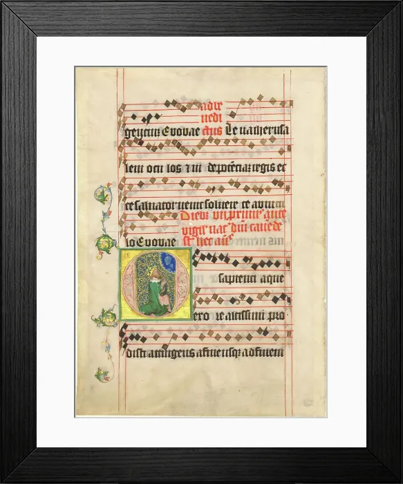Framed Print : David in Prayer, 1400 / 1405. Creator: Master of the Golden Bull, Follower of Framed Print : David in Prayer, 1400 / 1405. Creator: Master of the Golden Bull, Follower of