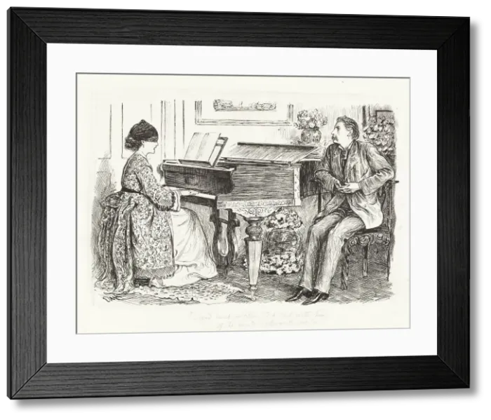 Framed Print : And mist or glim, I'd sail with him, if he would sail with me--, c. 1865. Creator: George du Maurier Framed Print : And mist or glim, I'd sail with him, if he would sail with me--, c. 1865. Creator: George du Maurier