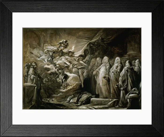 Framed Print : Le Prévôt des marchands et les Échevins de la Ville de Paris ; allégorie au traité de... c1758-1768 Creator: Jean-Baptiste Deshays Framed Print : Le Prévôt des marchands et les Échevins de la Ville de Paris ; allégorie au traité de... c1758-1768 Creator: Jean-Baptiste Deshays