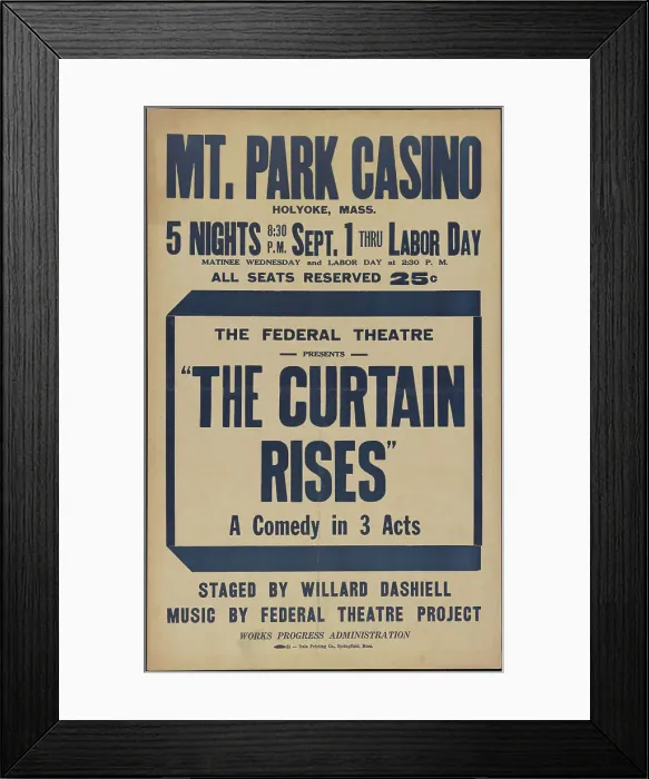 Framed Print : The Curtain Rises, Holyoke, MA, 1937. Creator: Unknown Framed Print : The Curtain Rises, Holyoke, MA, 1937. Creator: Unknown