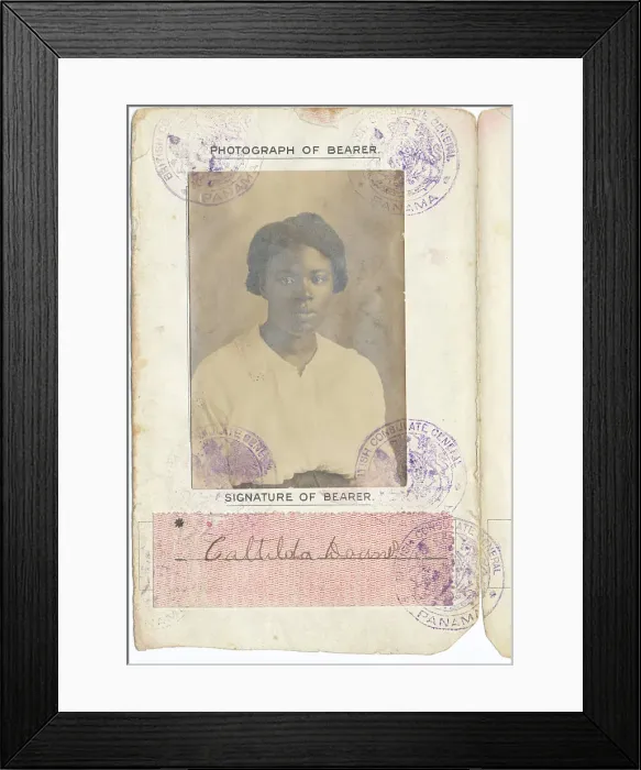 Framed Print : Caltilda Downes: Barbados Passport, 1917. Creator: Unknown Framed Print : Caltilda Downes: Barbados Passport, 1917. Creator: Unknown