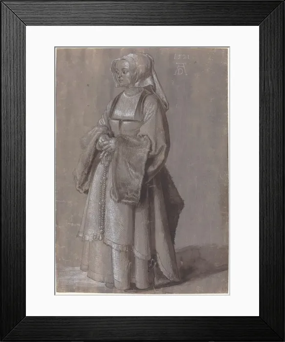 Framed Print : Young Woman in Netherlandish Dress, 1521. Creator: Albrecht Durer Framed Print : Young Woman in Netherlandish Dress, 1521. Creator: Albrecht Durer