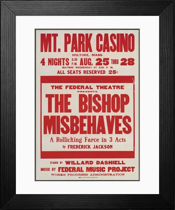 Framed Print : The Bishop Misbehaves, Holyoke, MA, 1937. Creator: Unknown Framed Print : The Bishop Misbehaves, Holyoke, MA, 1937. Creator: Unknown