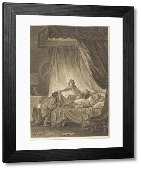 Framed Print : Joconde: Le lit. Creator: Charles Louis Lingée Framed Print : Joconde: Le lit. Creator: Charles Louis Lingée