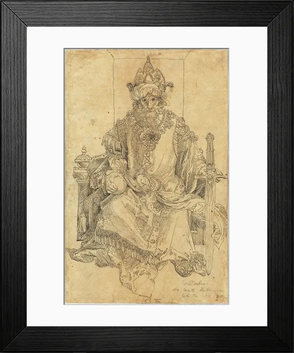 Framed Print : An Oriental Ruler Seated on His Throne, c. 1495. Creator: Albrecht Durer Framed Print : An Oriental Ruler Seated on His Throne, c. 1495. Creator: Albrecht Durer