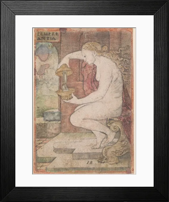 Framed Print : Temperantia (Temperance), c. 1525. Creator: Master I. B Framed Print : Temperantia (Temperance), c. 1525. Creator: Master I. B