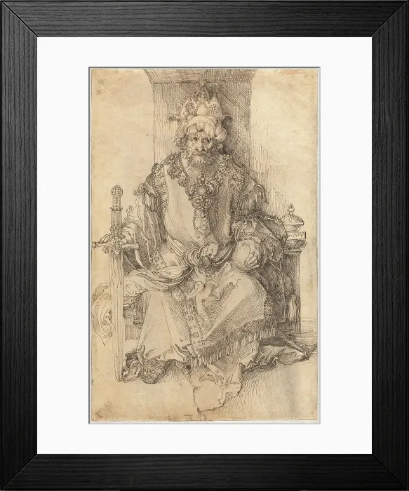 Framed Print : An Oriental Ruler Seated on His Throne, c. 1495. Creator: Albrecht Durer Framed Print : An Oriental Ruler Seated on His Throne, c. 1495. Creator: Albrecht Durer