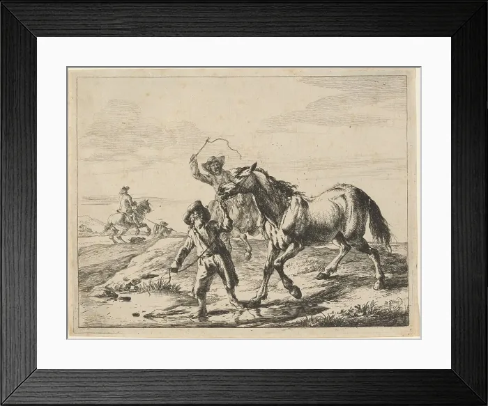 Framed Print : A Boy Taking a Horse to Drink, 1651. Creator: Dirck Stoop Framed Print : A Boy Taking a Horse to Drink, 1651. Creator: Dirck Stoop