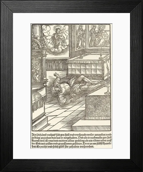 Framed Print : Ain Pehamss verheiss sich gen Zell... c. 1503. Creator: Master of the Legend Scenes Framed Print : Ain Pehamss verheiss sich gen Zell... c. 1503. Creator: Master of the Legend Scenes