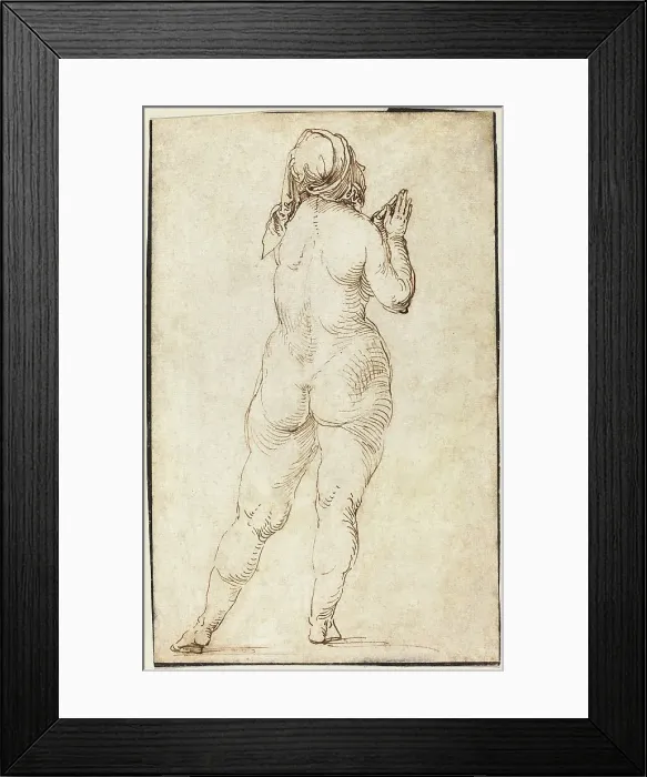 Framed Print : Female Nude Praying, 1497 / 1500. Creator: Albrecht Durer Framed Print : Female Nude Praying, 1497 / 1500. Creator: Albrecht Durer