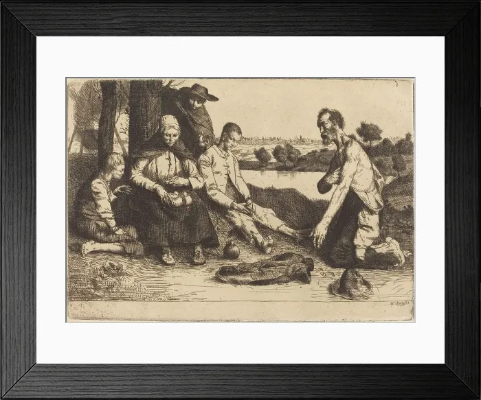 Framed Print : Meal Time, 1883. Creator: William Strang Framed Print : Meal Time, 1883. Creator: William Strang