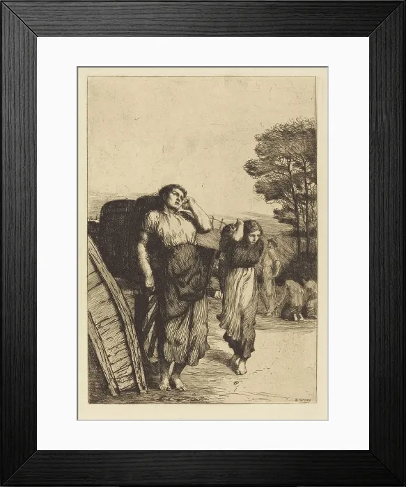 Framed Print : Potato Lifting, 1882. Creator: William Strang Framed Print : Potato Lifting, 1882. Creator: William Strang