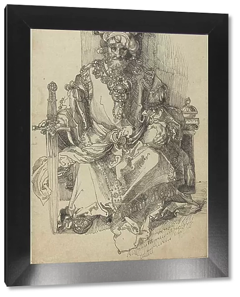 An Oriental Ruler Seated on His Throne, 1523. Creator: Albrecht Durer