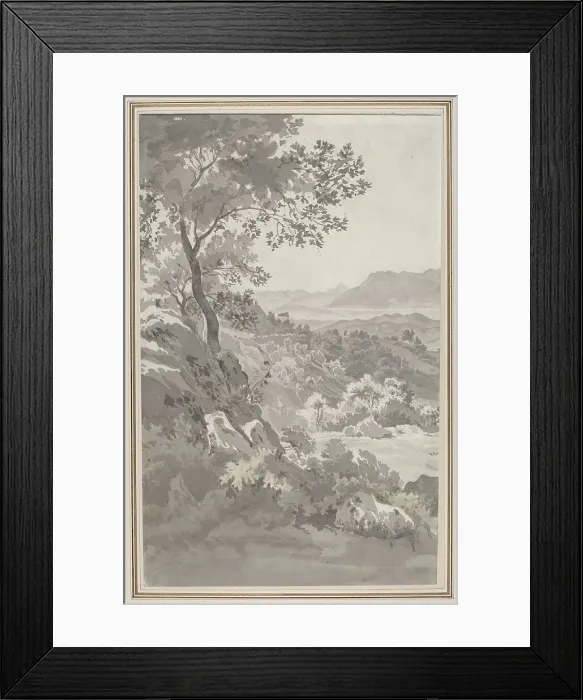 Framed Print : Valley in the Italian Campagna, 1820s(?). Creator: Unknown Framed Print : Valley in the Italian Campagna, 1820s(?). Creator: Unknown
