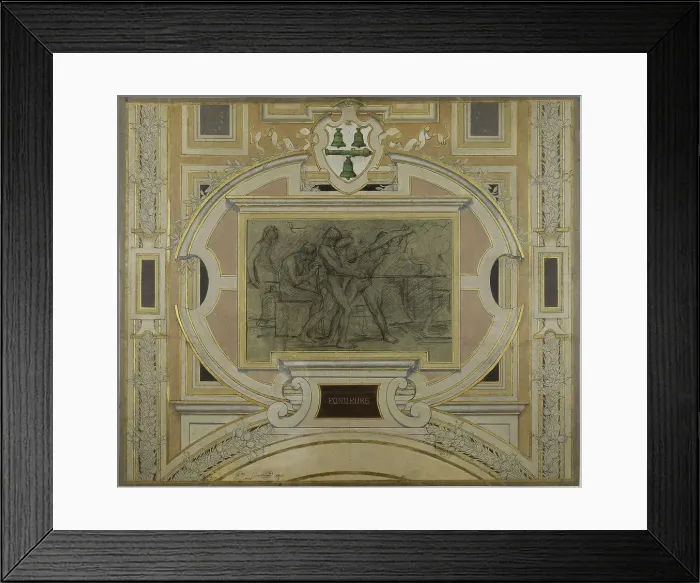 Framed Print : Esquisse pour la galerie des Métiers de l'Hôtel de Ville : Fondeurs, 1890. Creator: Pierre Victor Galland Framed Print : Esquisse pour la galerie des Métiers de l'Hôtel de Ville : Fondeurs, 1890. Creator: Pierre Victor Galland