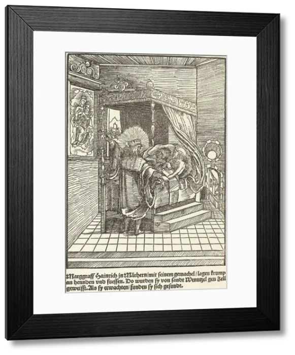 Framed Print : Marggraff Hainrich in Marhern... c. 1503. Creator: Master of the Legend Scenes Framed Print : Marggraff Hainrich in Marhern... c. 1503. Creator: Master of the Legend Scenes
