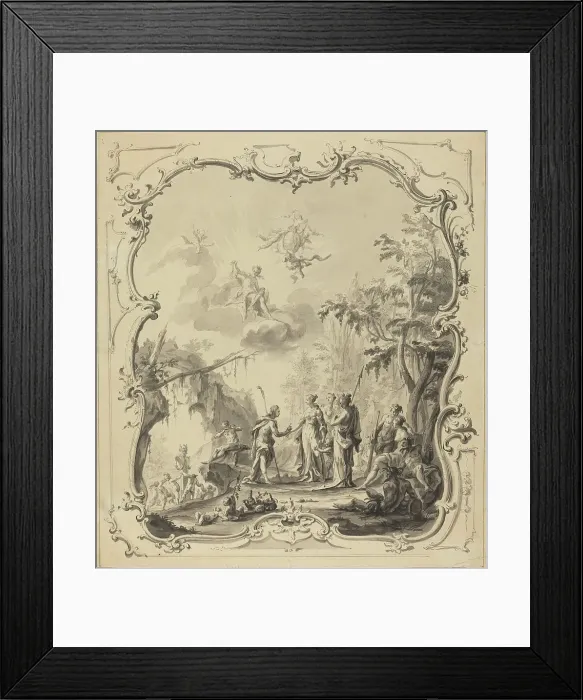 Framed Print : The Judgment of Paris, c. 1745. Creator: Unknown Framed Print : The Judgment of Paris, c. 1745. Creator: Unknown
