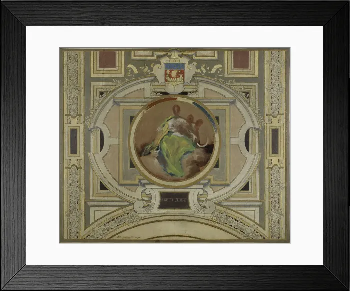 Framed Print : Esquisse pour la galerie des Métiers de l'Hôtel de Ville : Agriculture, 1890. Creator: Pierre Victor Galland Framed Print : Esquisse pour la galerie des Métiers de l'Hôtel de Ville : Agriculture, 1890. Creator: Pierre Victor Galland
