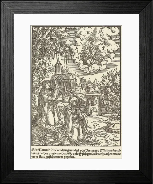 Framed Print : Ein Man mit seine eelicheu gemachel... c. 1503. Creator: Master of the Legend Scenes Framed Print : Ein Man mit seine eelicheu gemachel... c. 1503. Creator: Master of the Legend Scenes