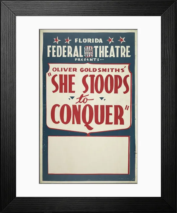 Framed Print : She Stoops to Conquer, Jacksonville, FL, 1938. Creator: Unknown Framed Print : She Stoops to Conquer, Jacksonville, FL, 1938. Creator: Unknown