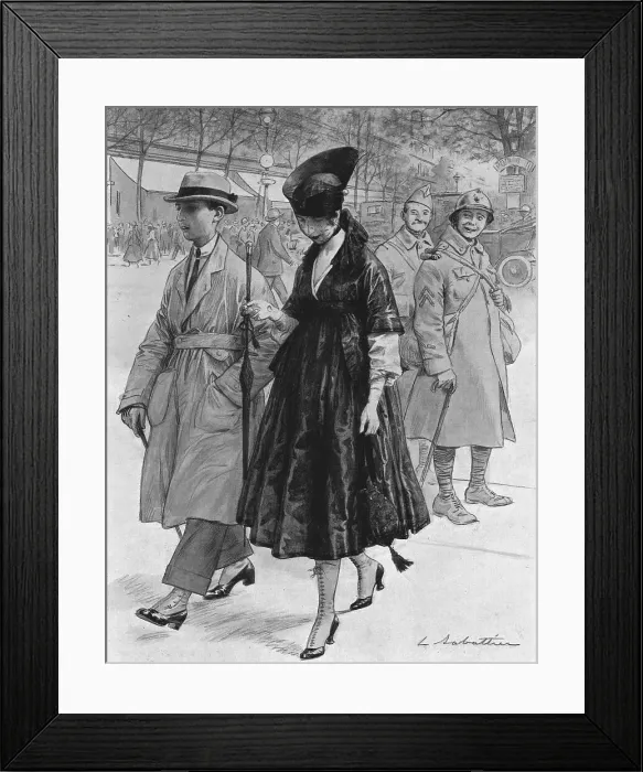 Framed Print : Reflexions de permissionnaires. --'Tu vois bien que ca n'est pas des gens de chez nous…. 1916. Creator: L Sabattier. Reflexions de permissionnaires. --'Tu vois bien que ca n'est pas des gens de chez nous…. 1916 Framed Print : Reflexions de permissionnaires. --'Tu vois bien que ca n'est pas des gens de chez nous…. 1916. Creator: L Sabattier. Reflexions de permissionnaires. --'Tu vois bien que ca n'est pas des gens de chez nous…. 1916