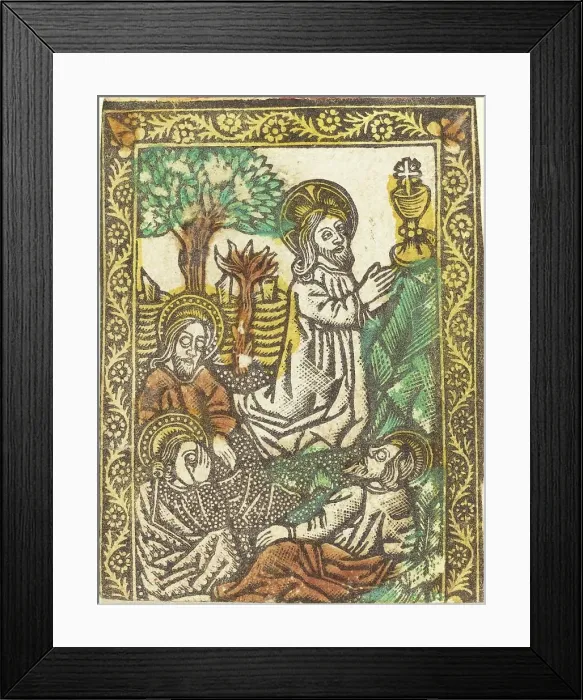 Framed Print : Christ on the Mount of Olives, 1460 / 1480. Creator: Master of the Borders with the Four Fathers of the Church Framed Print : Christ on the Mount of Olives, 1460 / 1480. Creator: Master of the Borders with the Four Fathers of the Church