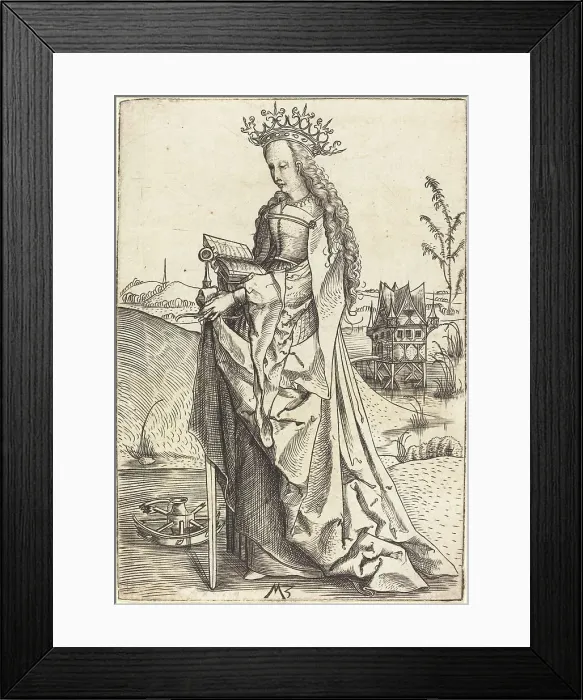 Framed Print : Saint Catherine, c. 1500. Creator: Master MZ Framed Print : Saint Catherine, c. 1500. Creator: Master MZ