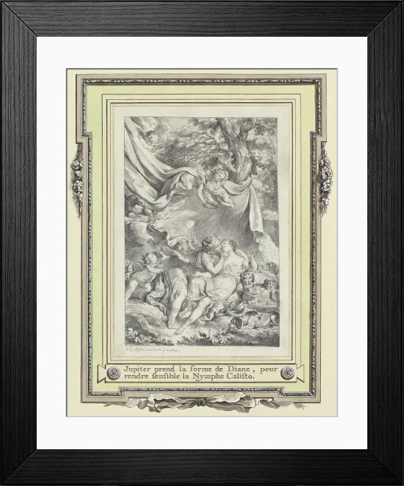 Framed Print : Jupiter and Callisto, 1765. Creator: Charles Eisen Framed Print : Jupiter and Callisto, 1765. Creator: Charles Eisen