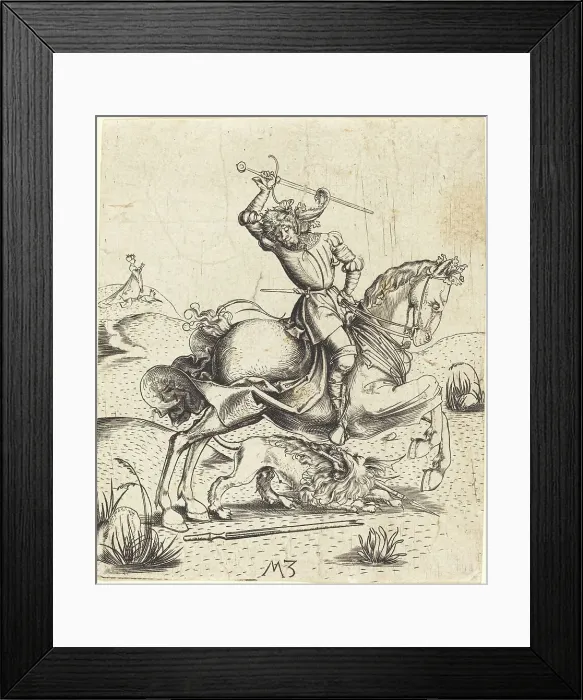 Framed Print : Saint George and the Dragon, c. 1500. Creator: Master MZ Framed Print : Saint George and the Dragon, c. 1500. Creator: Master MZ