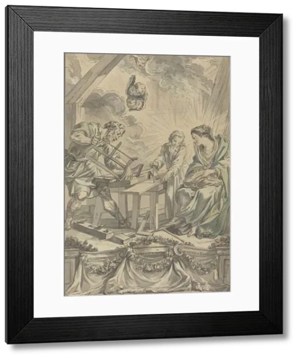 Framed Print : The Holy Family in the Carpenter's Shop, c. 1755. Creator: Charles Eisen Framed Print : The Holy Family in the Carpenter's Shop, c. 1755. Creator: Charles Eisen