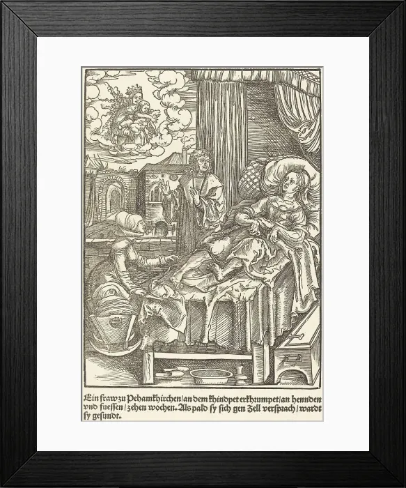 Framed Print : Ein fraw zu Peham Kirchen... c. 1503. Creator: Master of the Legend Scenes Framed Print : Ein fraw zu Peham Kirchen... c. 1503. Creator: Master of the Legend Scenes