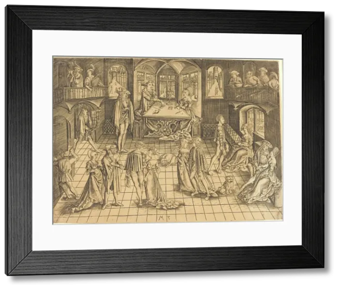 Framed Print : The Ball, 1500. Creator: Master MZ Framed Print : The Ball, 1500. Creator: Master MZ