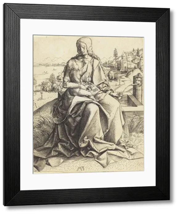 Framed Print : Madonna and Child at a Fountain, 1501. Creator: Master MZ Framed Print : Madonna and Child at a Fountain, 1501. Creator: Master MZ