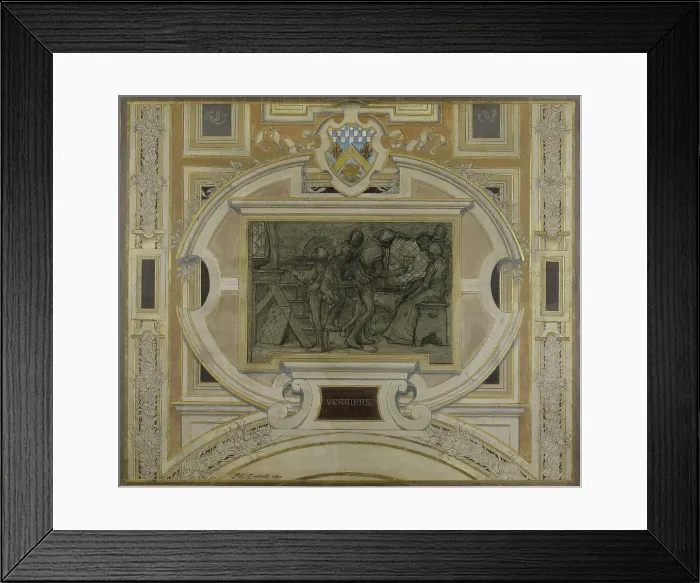 Framed Print : Esquisse pour la galerie des Métiers de l'Hôtel de Ville : Verriers, 1890. Creator: Pierre Victor Galland Framed Print : Esquisse pour la galerie des Métiers de l'Hôtel de Ville : Verriers, 1890. Creator: Pierre Victor Galland