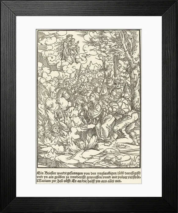 Framed Print : Ein Briester wardt gefanngen... c. 1503. Creator: Master of the Legend Scenes Framed Print : Ein Briester wardt gefanngen... c. 1503. Creator: Master of the Legend Scenes