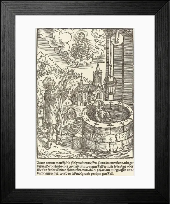 Framed Print : Aines armen man khind fiel... c. 1503. Creator: Master of the Legend Scenes Framed Print : Aines armen man khind fiel... c. 1503. Creator: Master of the Legend Scenes