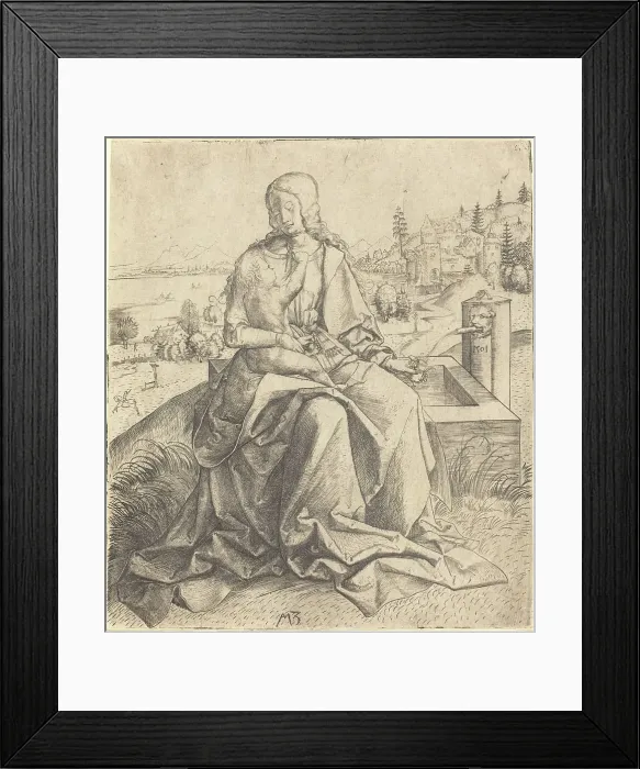 Framed Print : Madonna and Child at a Fountain, 1501. Creator: Master MZ Framed Print : Madonna and Child at a Fountain, 1501. Creator: Master MZ