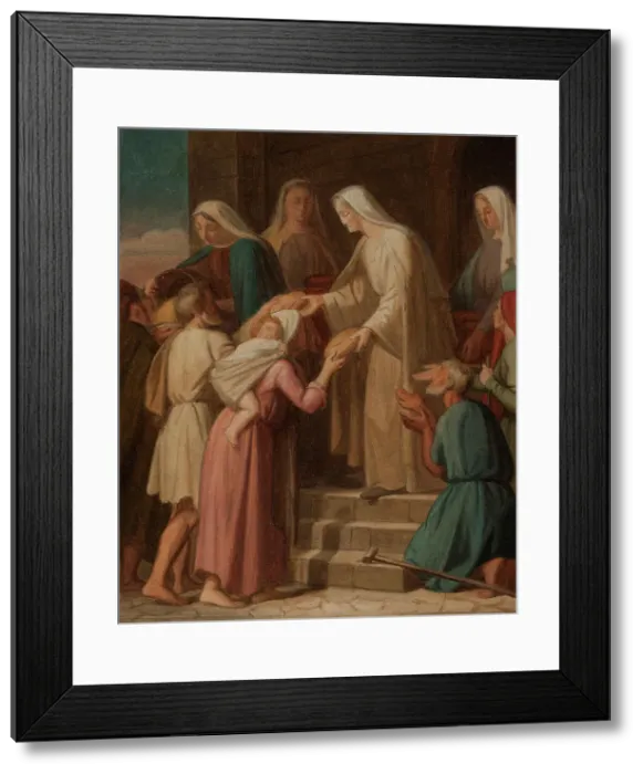 Framed Print : Sketch for the Saint-Eustache church (1st arrondissement of Paris): Saint Genevieve...1851. Creator: Pierre-Auguste Pichon Framed Print : Sketch for the Saint-Eustache church (1st arrondissement of Paris): Saint Genevieve...1851. Creator: Pierre-Auguste Pichon