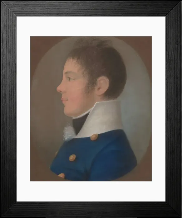 Framed Print : Portrait of a Young Man in Profile, c. 1800. Creator: Unknown Framed Print : Portrait of a Young Man in Profile, c. 1800. Creator: Unknown
