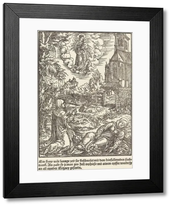 Framed Print : Ein Frau war lannge Zeit... c. 1503. Creator: Master of the Legend Scenes Framed Print : Ein Frau war lannge Zeit... c. 1503. Creator: Master of the Legend Scenes
