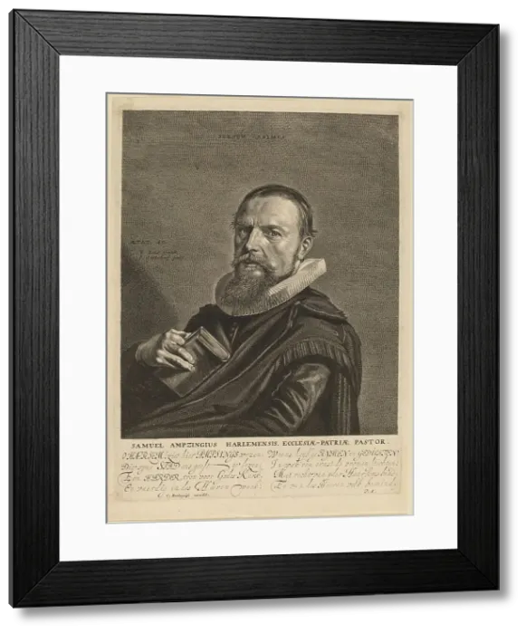 Framed Print : Samuel Ampzing. Creator: Jonas Suyderhoef Framed Print : Samuel Ampzing. Creator: Jonas Suyderhoef