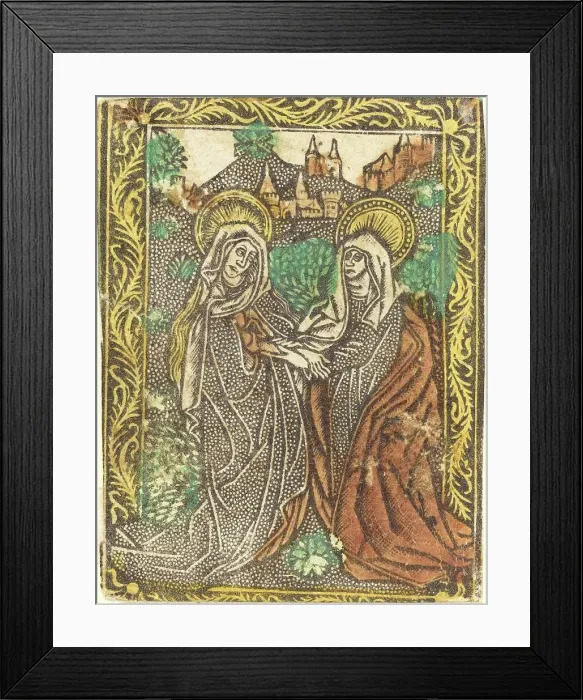 Framed Print : The Visitation, 1460 / 1480. Creator: Master of the Borders with the Four Fathers of the Church Framed Print : The Visitation, 1460 / 1480. Creator: Master of the Borders with the Four Fathers of the Church