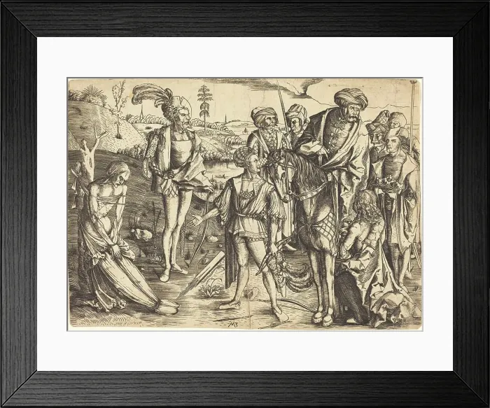 Framed Print : The Testing of the King's Sons, c. 1500. Creator: Master MZ Framed Print : The Testing of the King's Sons, c. 1500. Creator: Master MZ