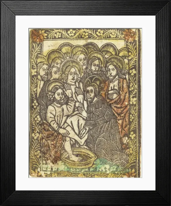 Framed Print : Christ Washing the Feet of the Apostles, 1460 / 1480. Creator: Master of the Borders with the Four Fathers of the Church Framed Print : Christ Washing the Feet of the Apostles, 1460 / 1480. Creator: Master of the Borders with the Four Fathers of the Church