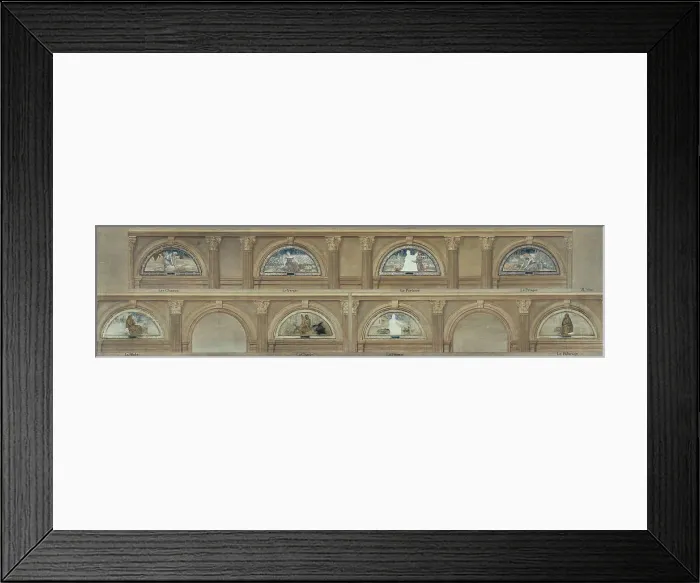 Framed Print : Sketch for the dining room in the Hôtel de Ville, Paris : c.1891. Creator: Eugene Martial Simas Framed Print : Sketch for the dining room in the Hôtel de Ville, Paris : c.1891. Creator: Eugene Martial Simas