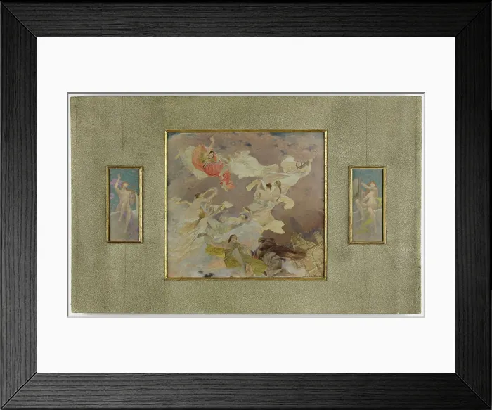 Framed Print : Esquisse pour le salon des Lettres de l'Hôtel de Ville de Paris : L'Inspiration... c.1891-1896. Creator: Jules-Joseph Lefebvre