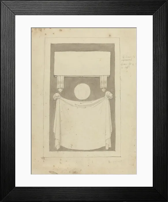 Framed Print : Three Inscription Fields. Creator: John Flaxman Framed Print : Three Inscription Fields. Creator: John Flaxman