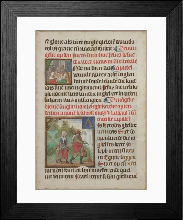 Framed Print : Manuscript Leaf from a Book of Hours, c. 1430. Creator: Unknown Framed Print : Manuscript Leaf from a Book of Hours, c. 1430. Creator: Unknown